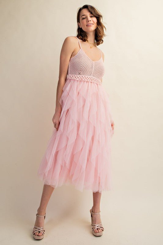 FABULOUS MIDI CROCHET TULLE DRESS - Klazzi Fashion Boutique