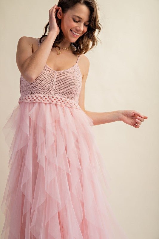 FABULOUS MIDI CROCHET TULLE DRESS - Klazzi Fashion Boutique