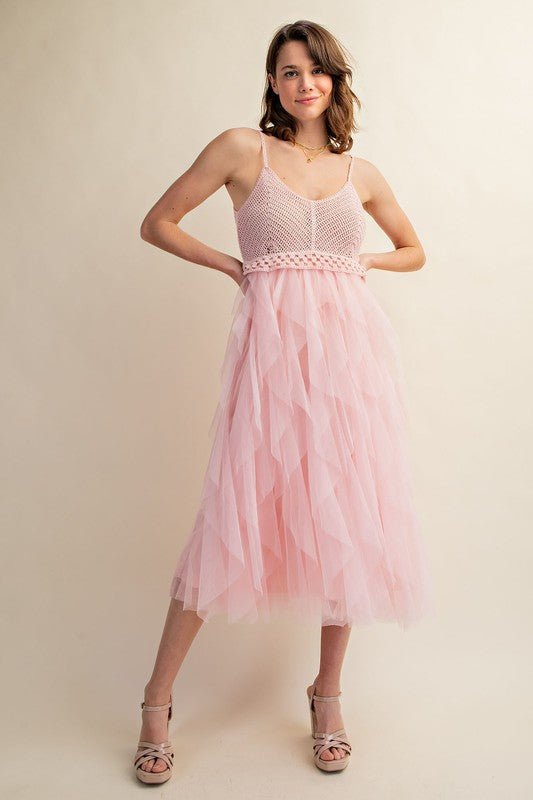 FABULOUS MIDI CROCHET TULLE DRESS - Klazzi Fashion Boutique