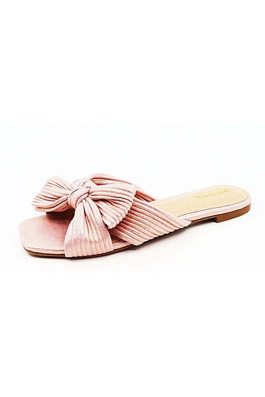 FAIRA SASSY BOW FLAT SANDALS - Klazzi Fashion Boutique