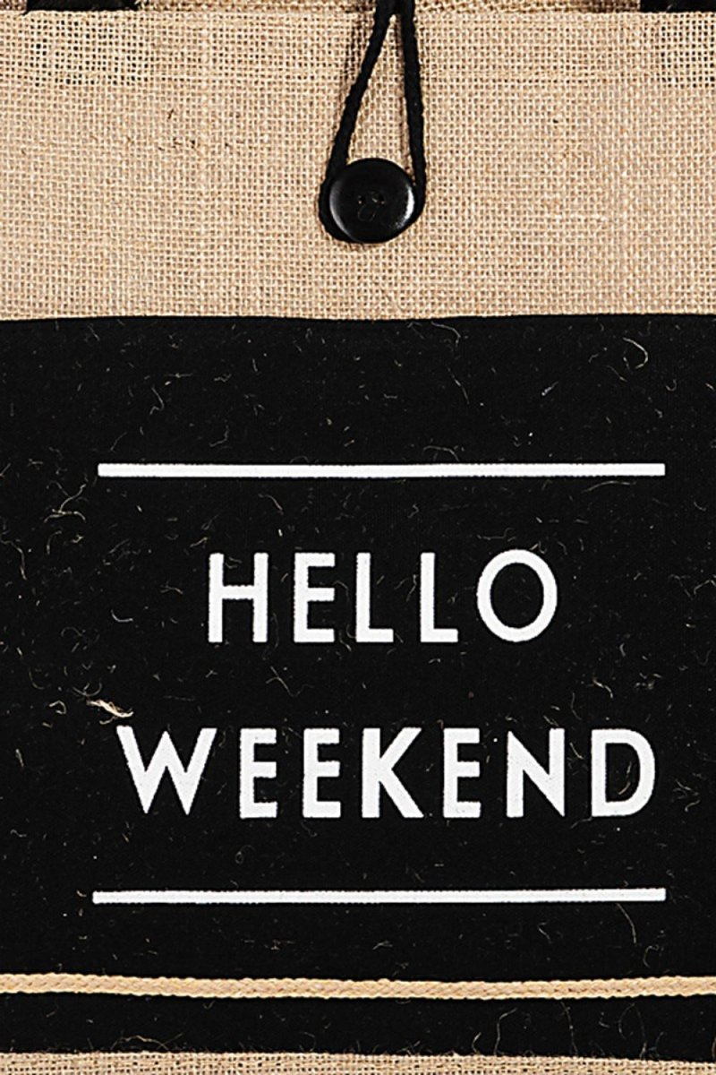 Fame "Hello Weekend" Tote Bag - Klazzi Fashion Boutique