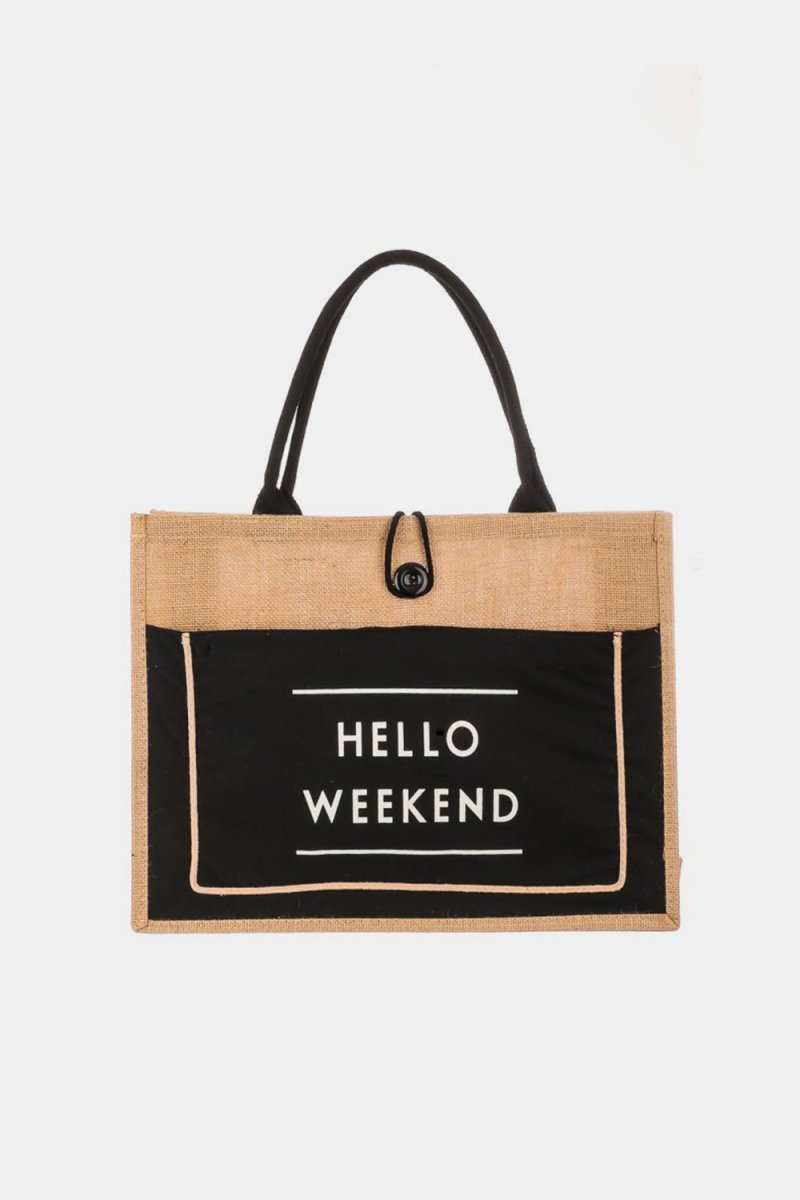 Fame "Hello Weekend" Tote Bag - Klazzi Fashion Boutique