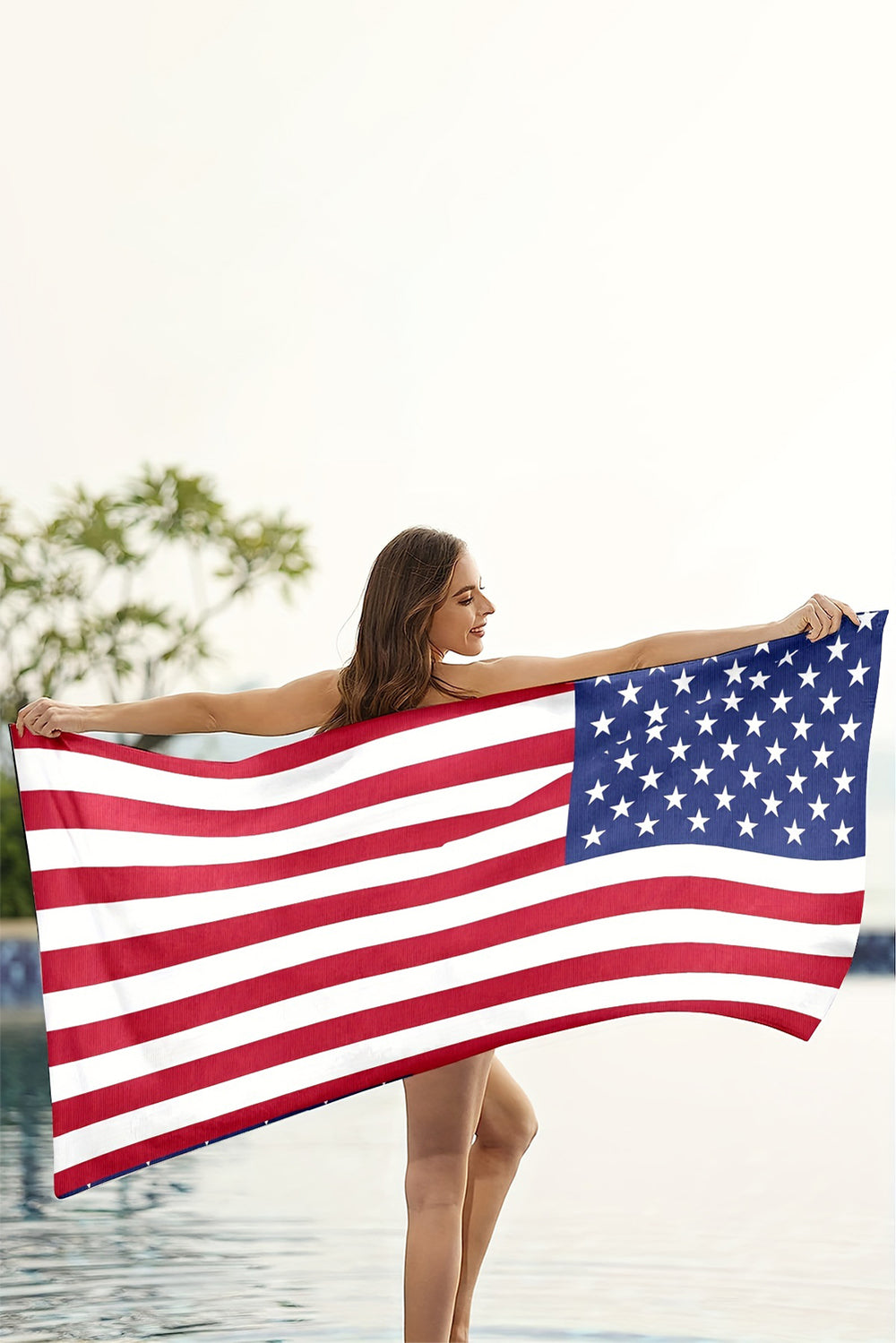 Red Hot Independent Day Flag Beach Towel