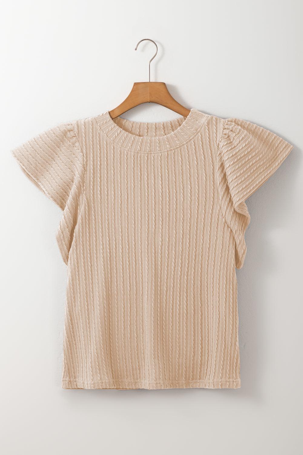 Hazel Knit Flutter Sleeve Top