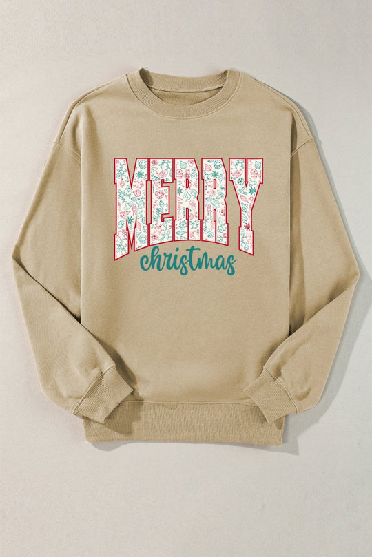 Festive "Merry Christmas" Graphic Sweatshirt - Klazzi Fashion Boutique