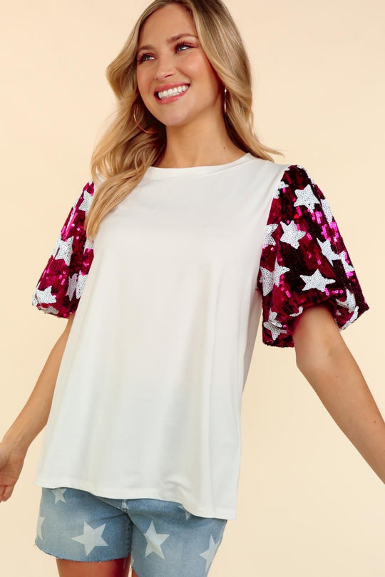 Sparkle Sassy Star Sequin Top