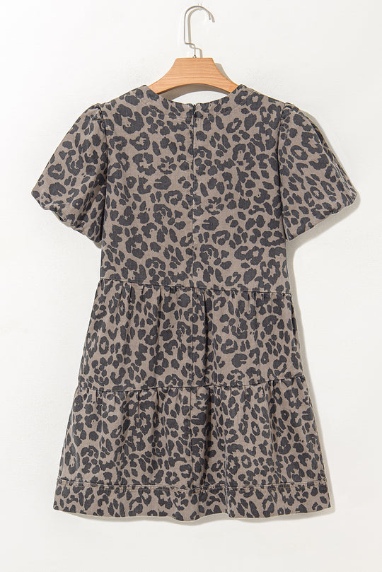 Denim Leopard Mini Dress