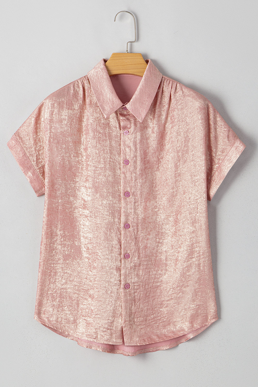 Metallic Pink Loose Fit Blouse