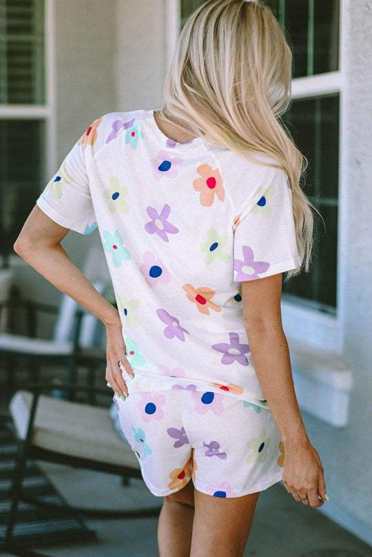 Flower Breeze Loungewear Short Set - Klazzi Fashion Boutique