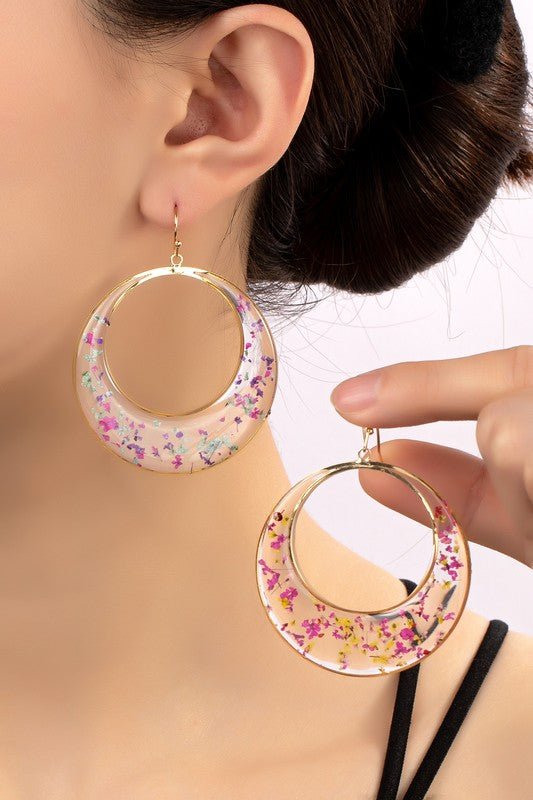 Flower Hoop Earrings - Klazzi Fashion Boutique