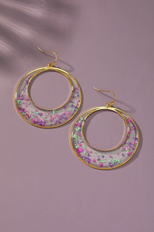 Flower Hoop Earrings - Klazzi Fashion Boutique