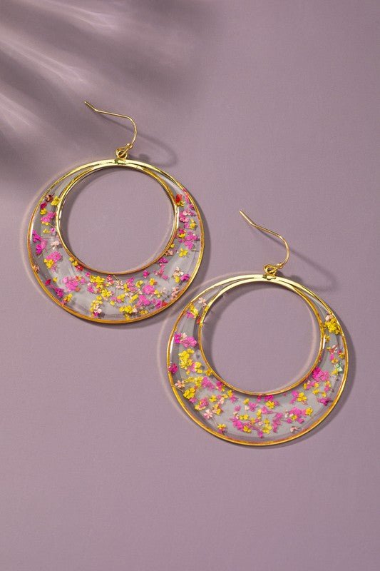 Flower Hoop Earrings - Klazzi Fashion Boutique