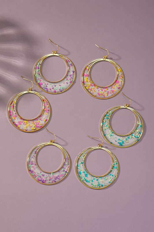 Flower Hoop Earrings - Klazzi Fashion Boutique