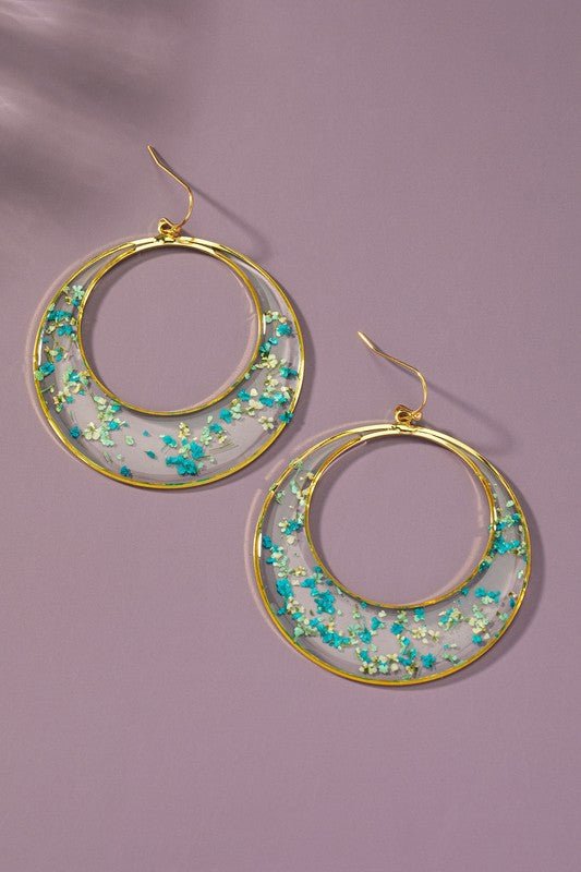 Flower Hoop Earrings - Klazzi Fashion Boutique