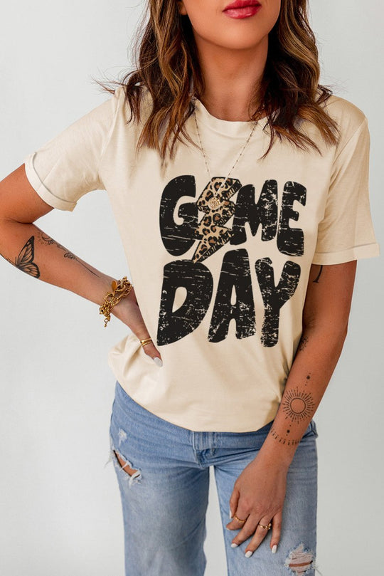 Football Khaki "Game Day" T Shirt - Klazzi Fashion Boutique