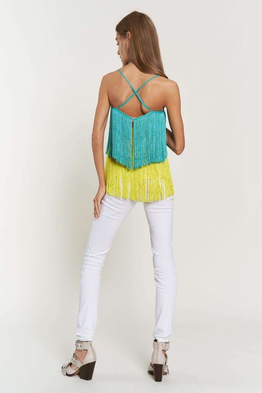 Fringe Overlay Party Cami - Klazzi Fashion Boutique