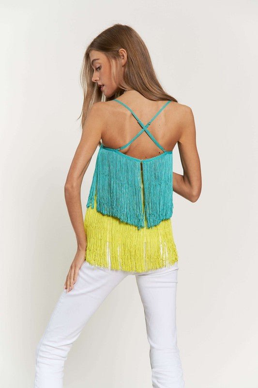 Fringe Overlay Party Cami - Klazzi Fashion Boutique