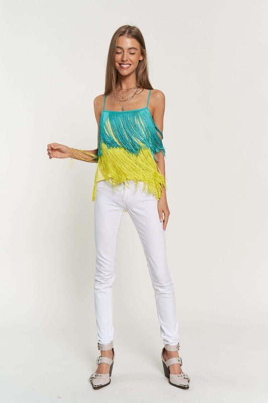 Fringe Overlay Party Cami - Klazzi Fashion Boutique