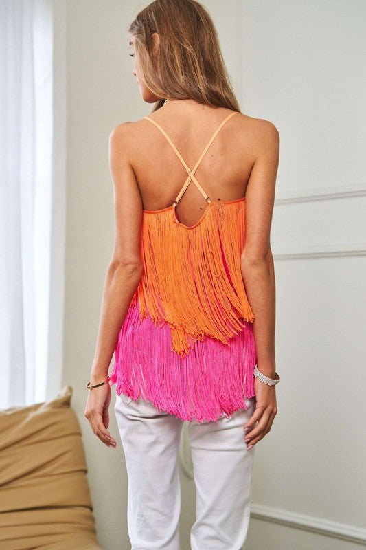 Fringe Overlay Party Cami - Klazzi Fashion Boutique