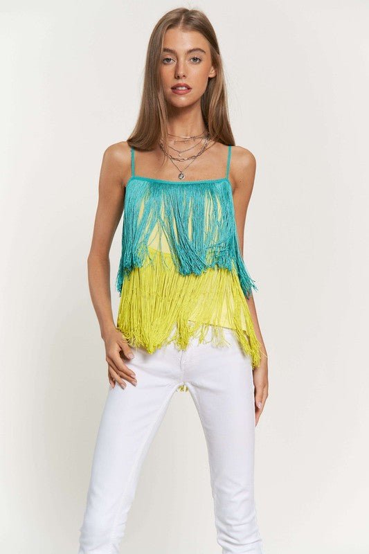 Fringe Overlay Party Cami - Klazzi Fashion Boutique