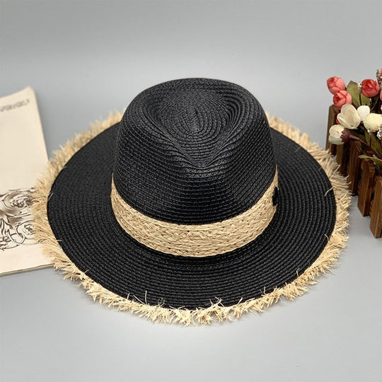 Fringe Raffia Brim Hat - Klazzi Fashion Boutique