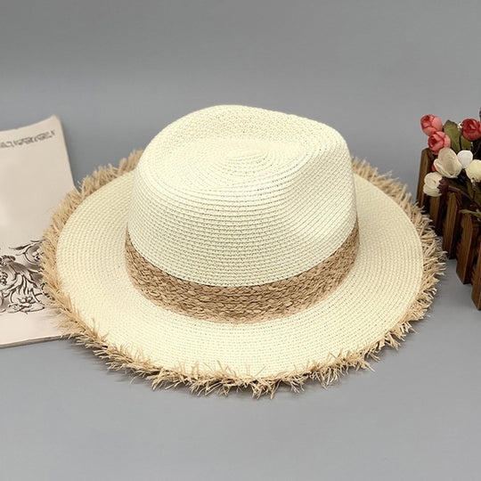 Fringe Raffia Brim Hat - Klazzi Fashion Boutique