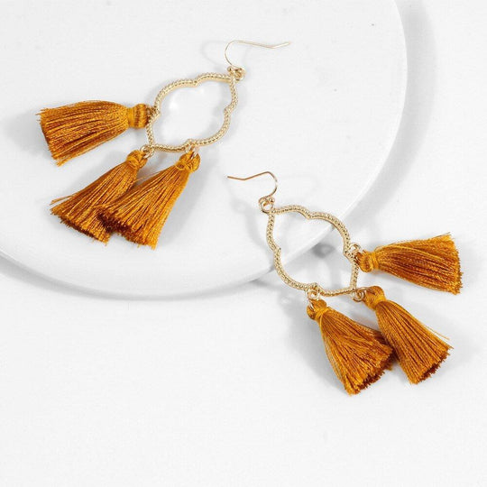 Fringe Tassel Dangle Drop Earrings - Klazzi Fashion Boutique