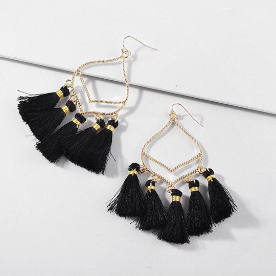 Fringe Tassel Dangle Drop Earrings - Klazzi Fashion Boutique