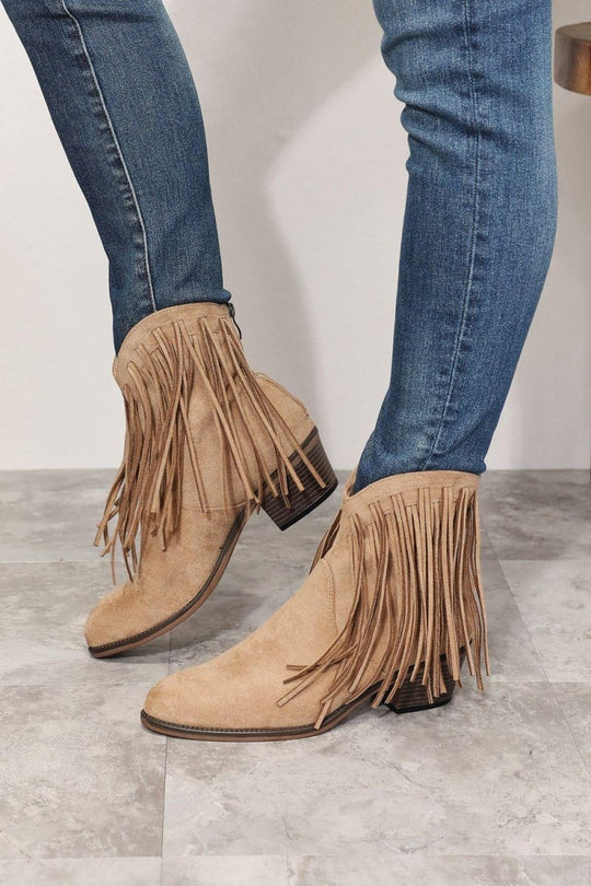 Fringy Cowgirl Western Ankle Boots - Klazzi Fashion Boutique