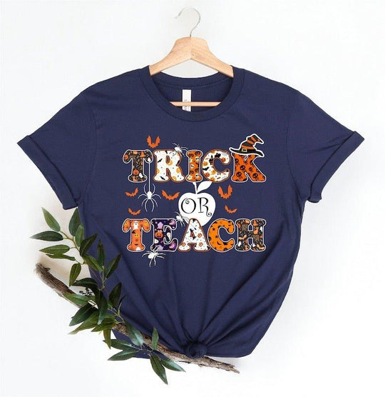 Funny Halloween "Trick Or Teach Shirt", Teacher Shirt - Klazzi Fashion Boutique