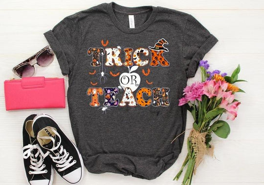 Funny Halloween "Trick Or Teach Shirt", Teacher Shirt - Klazzi Fashion Boutique