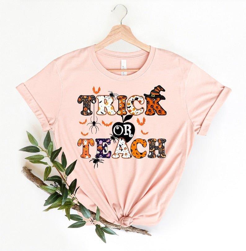 Funny Halloween "Trick Or Teach Shirt", Teacher Shirt - Klazzi Fashion Boutique