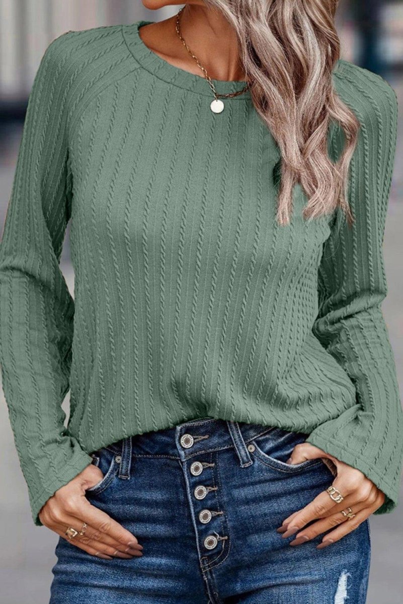 Gail Knit Long Sleeve Top - Klazzi Fashion Boutique