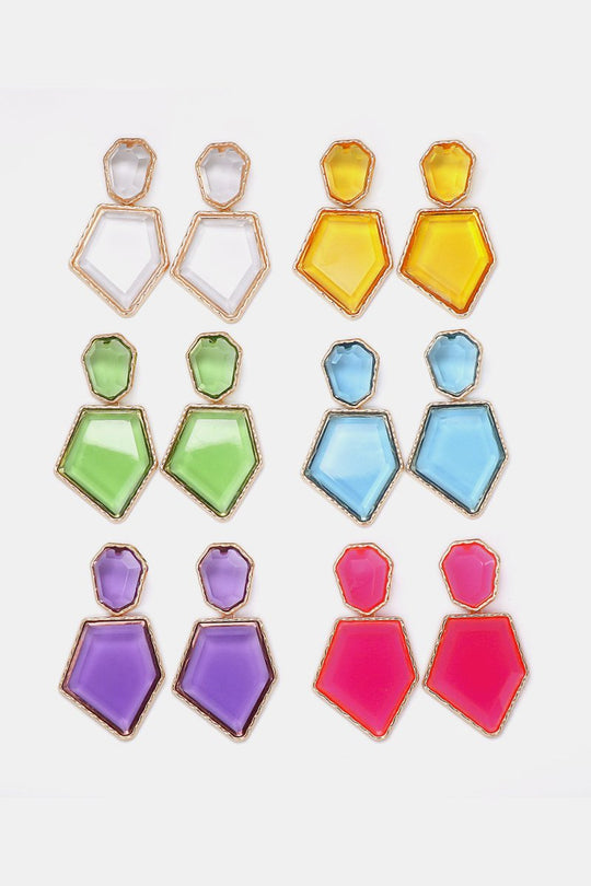 Geometric Shape Dangle Earrings - Klazzi Fashion Boutique