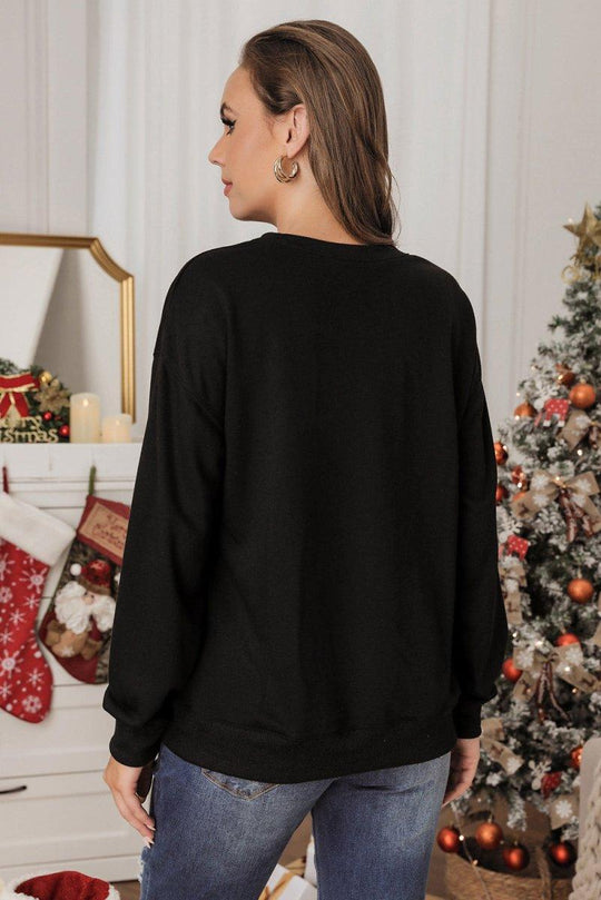 Glitter Merry and Bright Christmas Sweatshirt - Klazzi Fashion Boutique