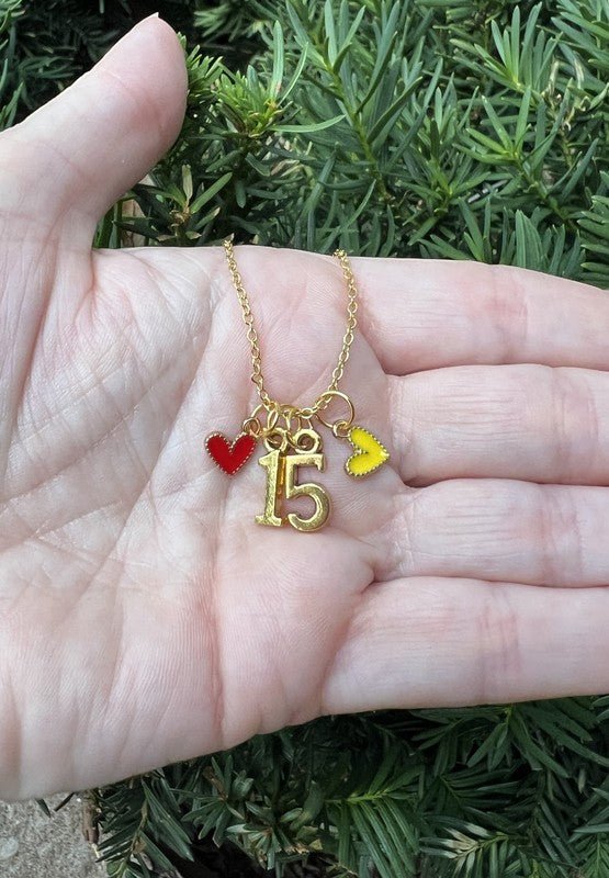  Mahomes 15 Gold Kansas Chiefs Charm Necklace