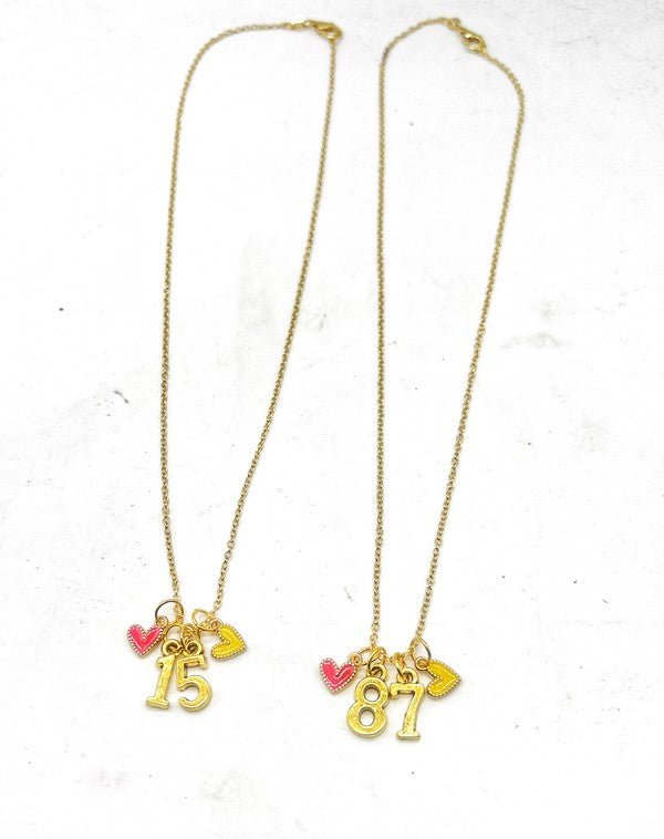  Kelce Gold 87 Kansas Chiefs Charm Necklace 