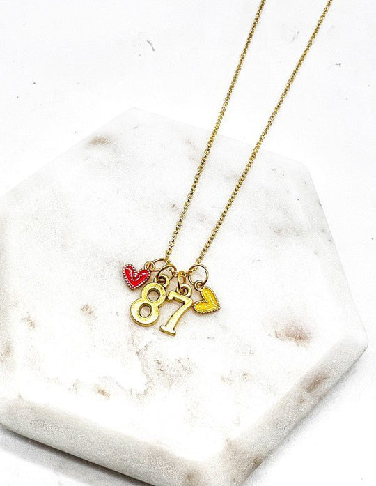  Kelce Gold 87 Kansas Chiefs Charm Necklace 