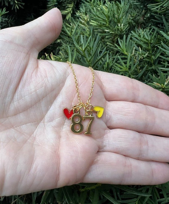  Kelce Gold 87 Kansas Chiefs Charm Necklace 