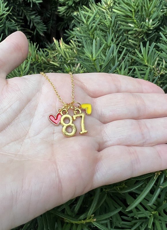  Kelce Gold 87 Kansas Chiefs Charm Necklace 