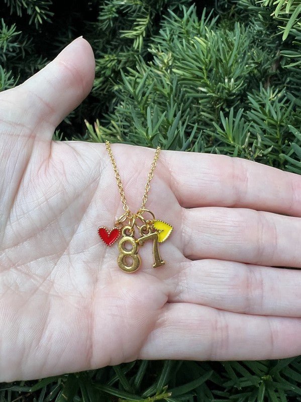  Kelce Gold 87 Kansas Chiefs Charm Necklace 