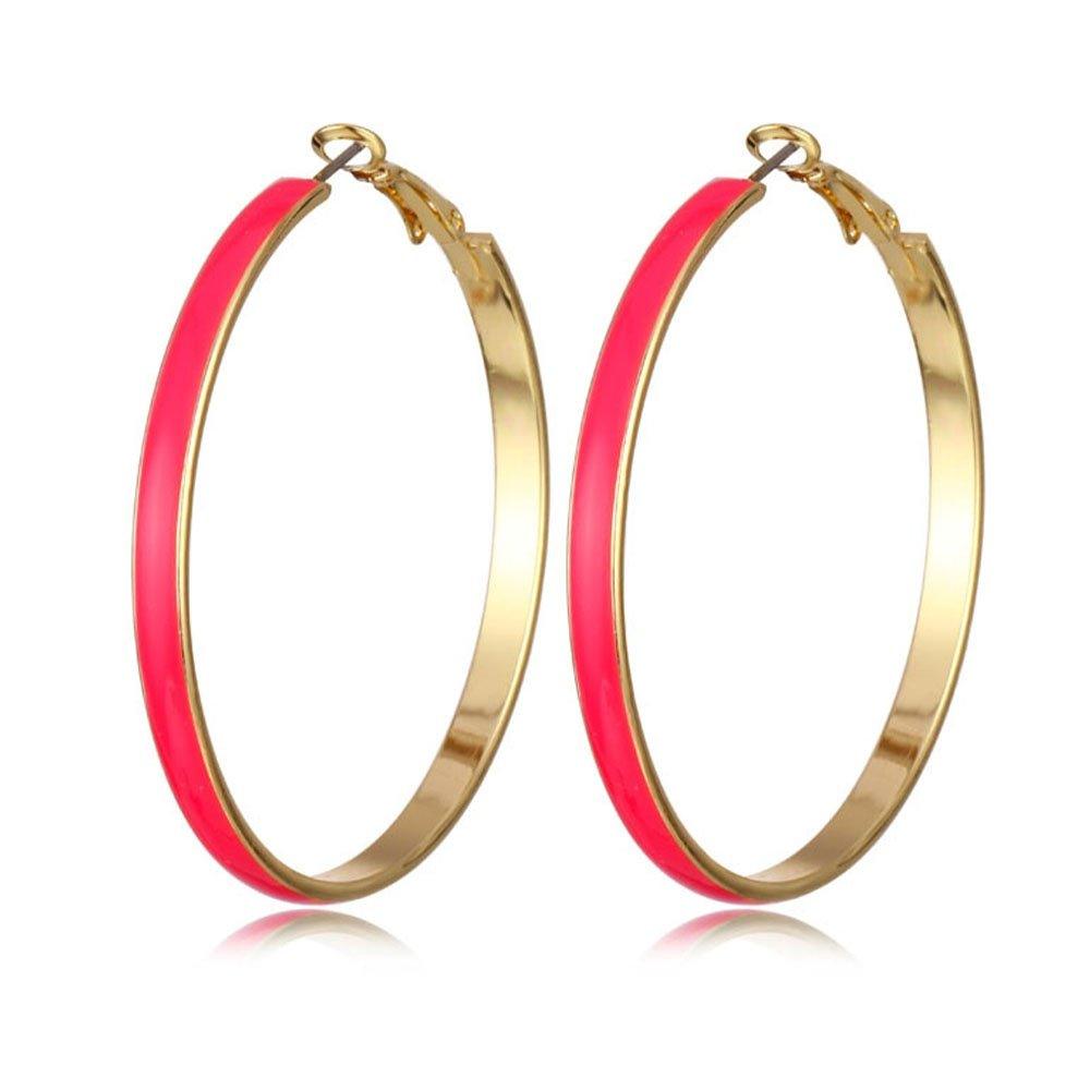 Gold Colorful Round Hoop Earrings - Klazzi Fashion Boutique