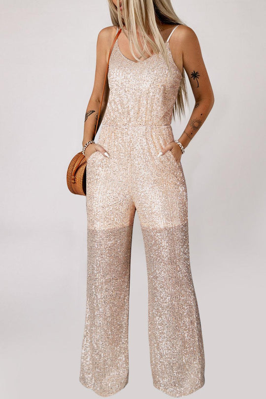 Gold Sequins Sassy High Waist Jumper Set