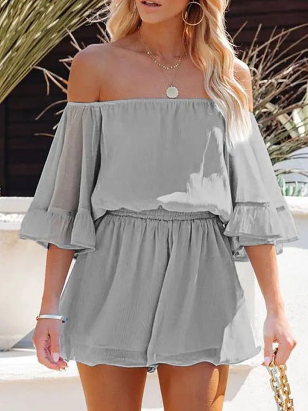 Grace Splicing Romper Short Set - Klazzi Fashion Boutique