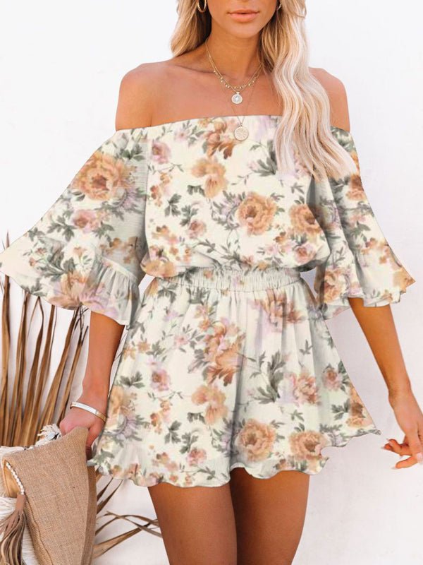 Grace Splicing Romper Short Set - Klazzi Fashion Boutique