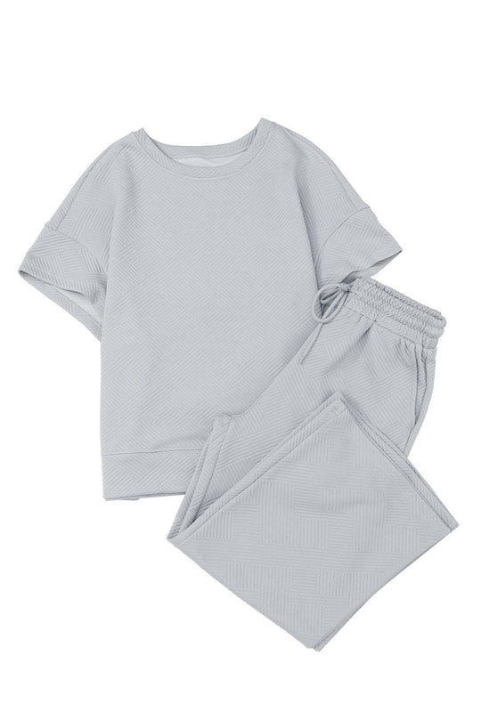 Gray Loose Drawstring Pants Set - Klazzi Fashion Boutique