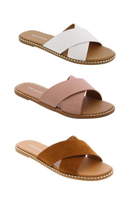 GWENN CASUAL SLIDE SANDALS - Klazzi Fashion Boutique