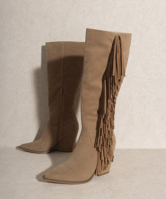 Hailey Going West Knee High Fringe Boots - Klazzi Fashion Boutique