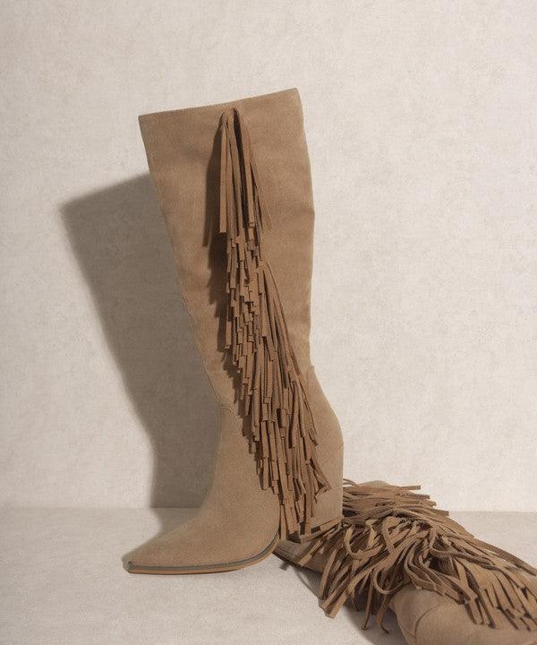 Hailey Going West Knee High Fringe Boots - Klazzi Fashion Boutique