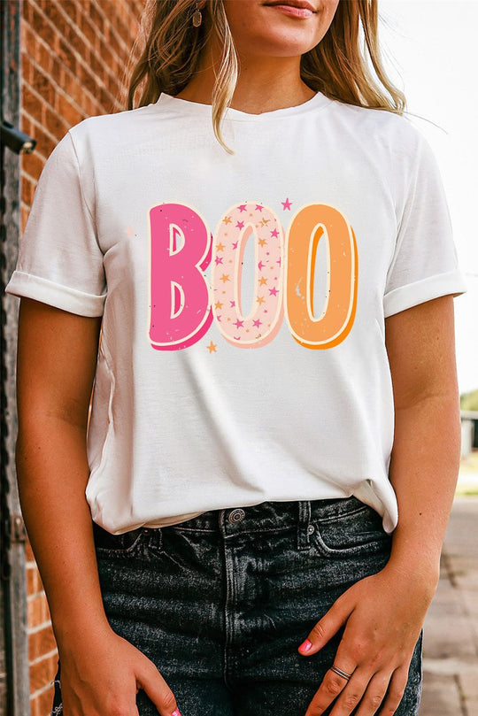 Halloween "BOO" Graphic T-shirt - Klazzi Fashion Boutique